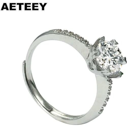 Moissanite ring single row six-claw 925 sterling silver gold-plated 0.5ct D color engagement Romantic Ring Fine Jewelry JA-46