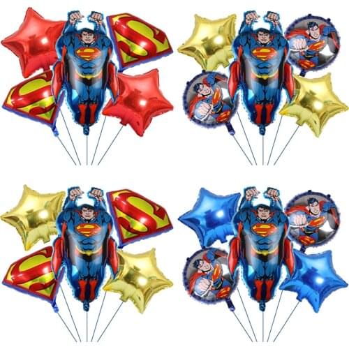 Cartoons Superman aluminum balloon Number balloon boy Birthday party decoration Baby show decorations Childrens gift globe