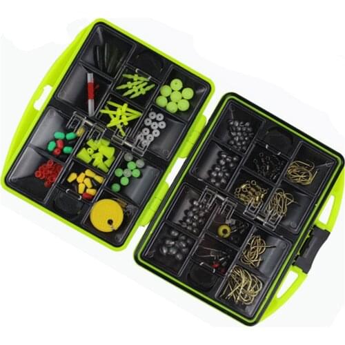 1 Set Outdoor Fishing Tool Set Box Fishing Beads Lure Bait Jig Hook Swivels Tackle With 24 Compartments Fishing Accessories Box