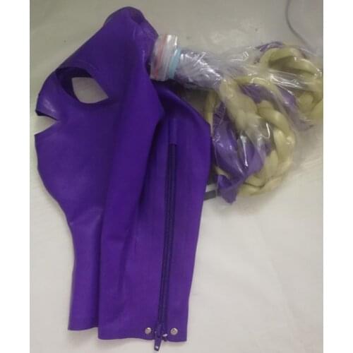 New hot sexy exotic women woman girl Latex Mask Twist braids female pigtail hoods Fetish cekc uniform headgear zentai