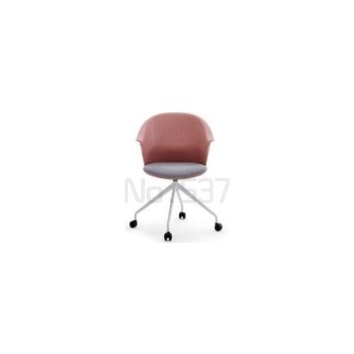 Office meeting swivel chair Restaurant Chair Nordic household chair four legged wheeled soft seat Cafe Chair