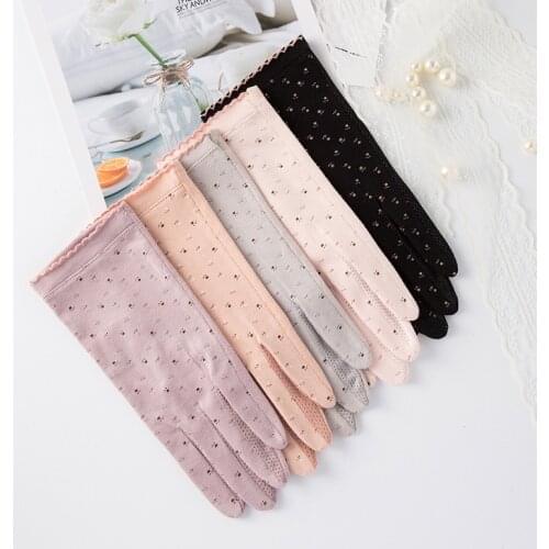 Spring Women Driving Gloves Summer Sunscreen Simple Soft Breathable Stretch Touch Screen Anti Uv Slip Resistant Gloves