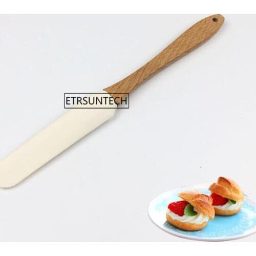 Food Grade Non Stick Butter Cooking Silicone Spatula Cookie Pastry Scraper Cake Baking Spatula With Wood Handle