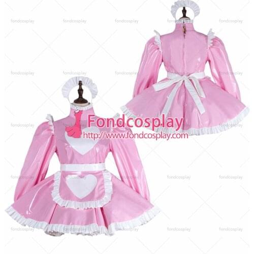 Sissy maid pvc dress lockable Uniform cosplay costume Tailor-made[G2284]