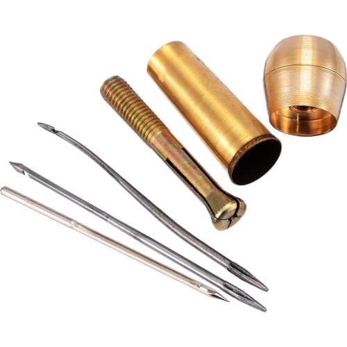 Sewing Awl Leather Stitcher Taper +3pcs Needles For Canvas Leather Tent Repair Tool DIY Leather Hand Sewing Tools