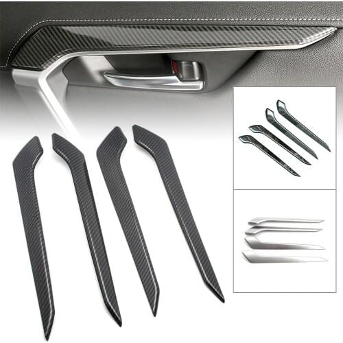Car Inner Door Panel Armrest Cover Trim For Toyota RAV4 RAV 4 2019 2020 stainless steel