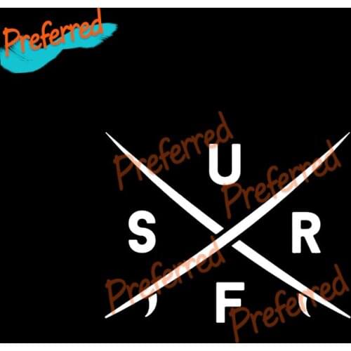 High Quality Decals Exterior Accessories Cool Black/White Surf Sticker Creative Vinyl Car Styling Auto Window Bumper Decal