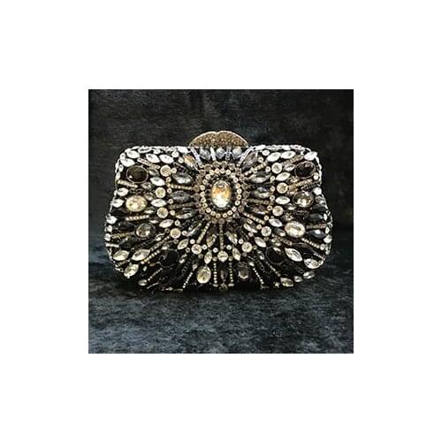Student Prom black Crystal Evening Clutch Bag For Women Fashion Handbags blue Purses Mini Metal Wedding Bag Party Clutches gold