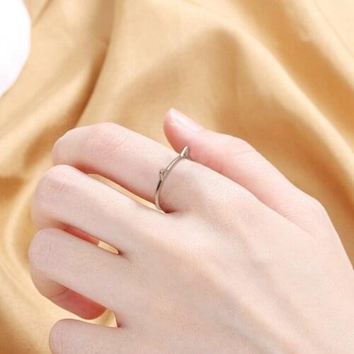 Cat Ring Ear Paw Sterling Silver Ring Open Adjustable Korean Cuff Finger Thumb Band Love Rings for Women