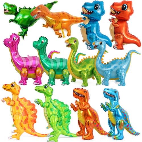 1pc Green Dinosaur Standing Foil Balloons Dinosaur Party Supplies Birthday Decoration Ballons Jungle Animal Part Supplies Globos