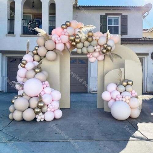 167pcs Doubled Cream Peach Apricot Balloon Garland Baby Pink Gold Gender Reveal Baby Shower Balloons Birthday Party Supplies
