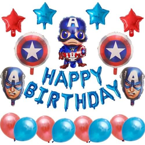18PCS Superhero Cartoon Foil Balloons Spiderman Batman IronMan Captain America Cartoon Birthday Decoration Party Supplies Gift