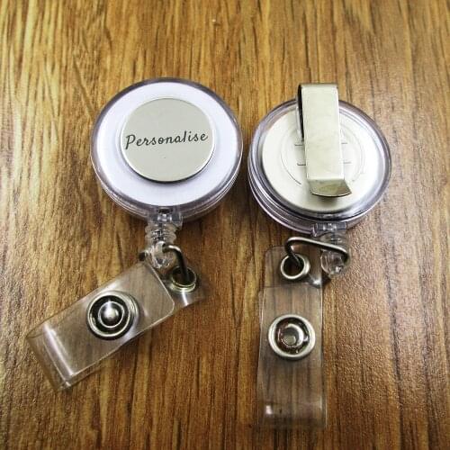 Personalise ID Badge Reel gift for him/her friend family retractable recoil id badge holder work fun