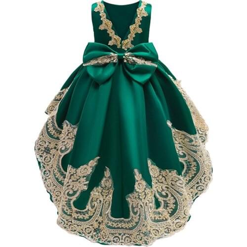 2021 Baby Girls Dress Christmas Dresses For Girls Green Girl Clothes Evening Dress For Girls Wedding Party Dress Vestidos
