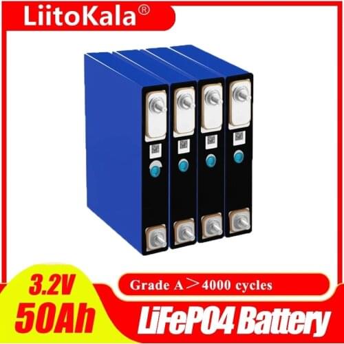 4pcs LiitoKala 3.2V 50Ah lifepo4 cells Lithium iron phosphate for 12V 50Ah rechargeable battery pack diy solar energy storage
