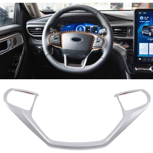 Car Styling ABS Matte Interior Steering Wheel Decorative Cover Trim for Ford Explorer 2020 2021 accessories