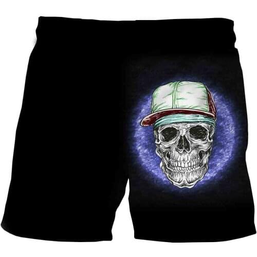 Skull 3D Print Quick Drying Breathable Toddler Shorts For Boys Elastic Waist Kids Sports Swim Trunks Pants Children Clothing