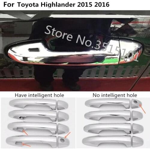 Car Styling Cover Protection Detector Stick Frame Lamp Trim ABS Chrome Car Door Handle 8pcs For Toyota Highlander 2015 2016 2017