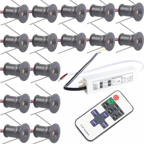 Dimmable 1W IP65 12V Under Cabinet Lights + AC 110V 2220V 240V IP67 Power Supply Wall Stair Roof Ground Floor Lighting