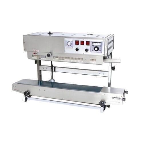 Continuous Vertical Aluminum Foil Bags Plastic Polythene Sachet Pouch Heat Band Sealer Sealing Machine FRD-1000V