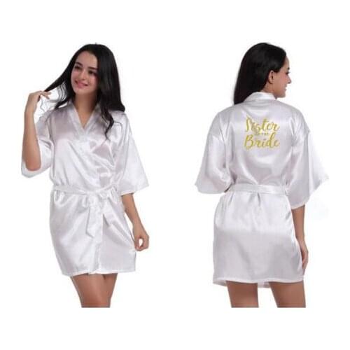 Personalised robes sister of the bride Bridal Party Robes sister of the groom gold letters wedding gift plus size robe
