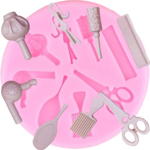 Hair Makeup Tools Silicone Mold Cupcake Topper Chocolate Making Mould Fondant Cake Decorating Tools Resin Clay Candy Molds