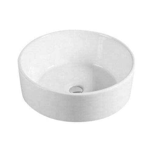 Classic White Art Basin Bathroom Counter Top Ceramic Round Sink For Easy Clean