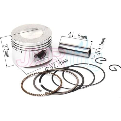 Piston Ring Pin Set Kit Assembly 52.4mm Piston Ring Caliber 13mm For 110cc 125cc ATV Dirt Bike Go Kart Engine