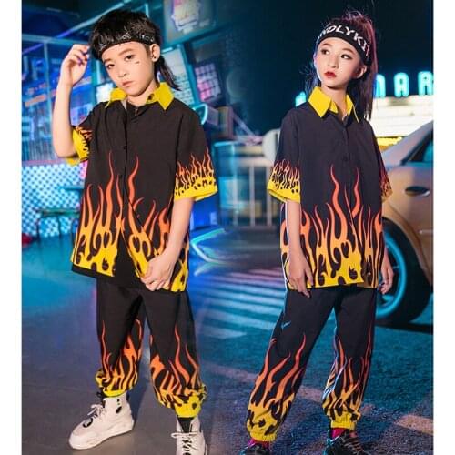 Hip Hop Costume Kids Shirts Boys Loose Pants Performance Outfit Girls' Jazz Dance Clothes For Children