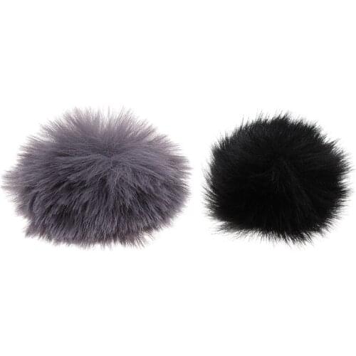 Fur Microphone Windscreen Lapel Lavalier Mic Cover 1cm Mount Hole for Outdoor Activity Interview Live