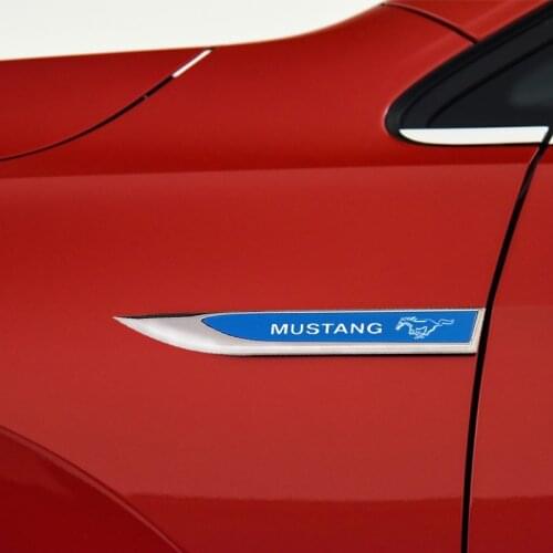 2PCS 3D Metal Emblem Badge Car Body Side Decoration Sticker For Ford Mustang Convertible V VI Mach-E Car Accessories