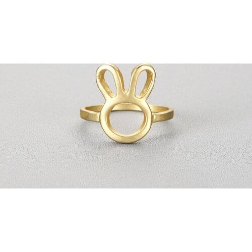 Cartoon Handmade Bunny Ring for Kids Girls Gold Plated Animal Accessory Cute Birthday Chritmas Jewelry Gift Chereda New Arrival