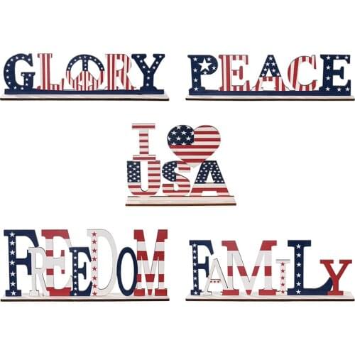 Patriotic Wooden Decorative Plaque Sign God Bless America Decorations Craft