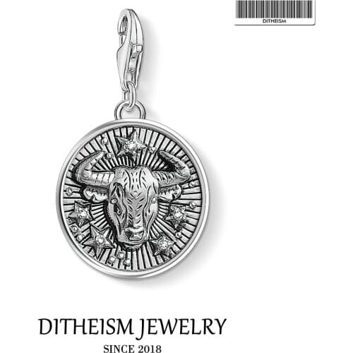 Zodiac Sign Tauru Charms Pendant,2019 Fashion Jewelry 925 Sterling Silver Gift For Women Men Boy Girls Fit Bracelet Necklace Bag