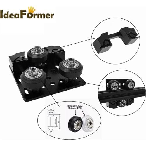 Openbuilds V Gantry Plate 2020 V-Slot X-Axis Aluminum Profile Slider Plate With Buckle Pulley For Tevo Tarantula Tronxy X3
