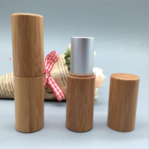 20/30/50pcs 12.1mm Empty Lip Balm Lipstick Tubes Natural Bamboo Empty Lipstick Tubes Refillable Bottles Container