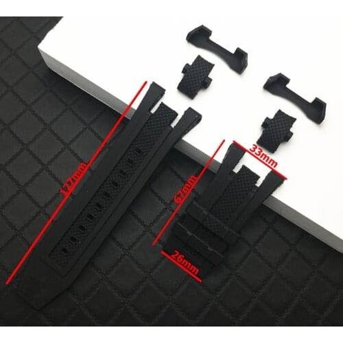 33*26mm Black Rubber Watch Band Fits For Invicta strap Subaqua Noma V Noma 5 Replacement Bracelet watchband tools