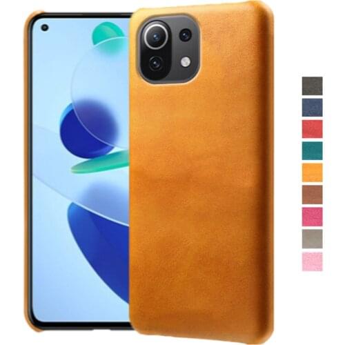 Luxury Leather Case On The For Xiaomi Mi 11 Lite 5G Funda Slim Hard PC Phone Cover For Xiomi Mi11 Lite 6.55" 2021 Capa Coque