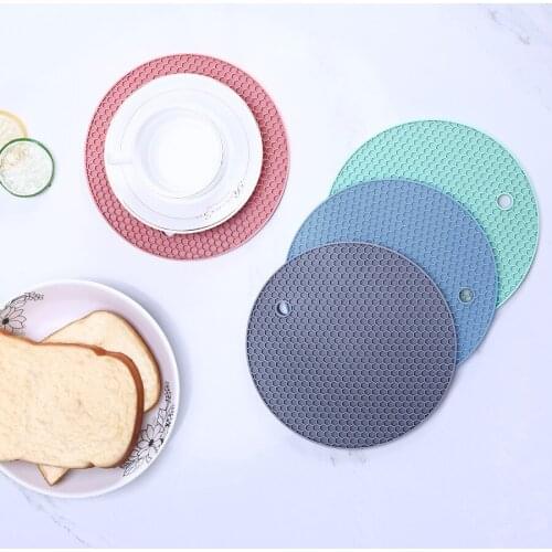 Nordic Honeycomb Silcone Placemat Stain Resistant Dining Table Placemat Anti-Slip Coffee Coaster Round Pad Mats Kitchen Gadget
