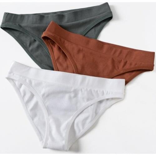 Bleuquee Womens Cotton Panties Soft Underpants Solid Girls Briefs Sexy Female Lingerie S-XL Comfort Underwear