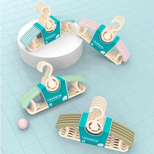 Childrens Telescopic Hanger Baby PP Clothes Rack Baby Clothes Support Child Newborn Non-Slip Cothes Rack 5 / Bundle