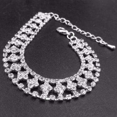 DollyBling Crystal Bracelets For Women Femme Silver Plated Charm Bracelets Bangles With rhineStones 2017 (bra-024)
