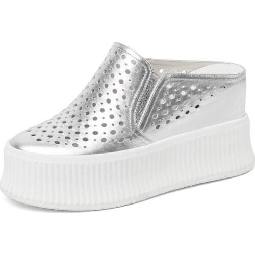 2020 Novelty Clog Platform Sandals Women Flip Flops Leather Thick Bottom Wedge Shoes Woman Fashion Runway Slippers Casual Shoes