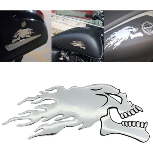 3D Ghost Skull Head Motorcycle Truck Helmet Tank Pad Stickers Flame skulls Decals for Harley Honda Kawasaki