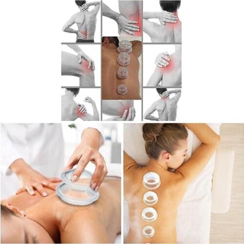 4 Pcs/Set Silicone Moisture Absorber Anti Cellulite Vacuum Cupping Cup Facial Body Massage Therapy Suit can CSV
