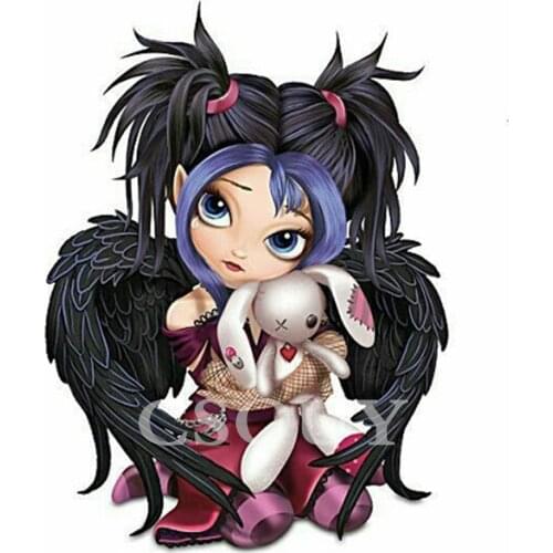 5D Diy Diamond Painting Cross Stitch Animal Bat Cartoon Angel Full Square / Round Diamond Embroidery Home Decor Mosaic Needlwork