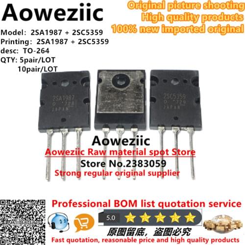 Aoweziic 2017+ 100% new imported original 2SA1987 2SC5359 2SA1987 A1987 C5359 TO-3P Power amplifier transistors (origin: Japan)