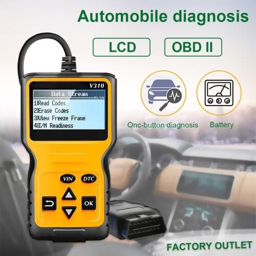 V310 Automatic Scanning Diagnostic Tool Enhanced Universal OBD II Scanner Car Engine Fault Code Reader CAN Diagnostic Tool