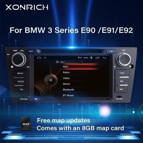 Xonrich 1 Din Car DVD Multimedia Player For BMW E90/E91/E92/E93 3 Series 2005-2012 Radio Head Unit GPS Navigation Stereo Audio
