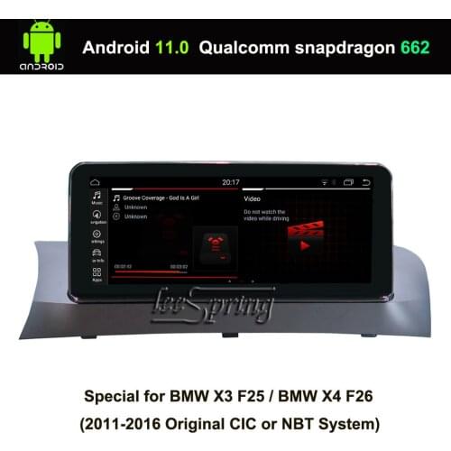 10.25 inch IPS Screen Android 11 Car multimedia player for BMW X3 F25 BMW X4 F26 (2011-2016 Original CIC or NBT System)